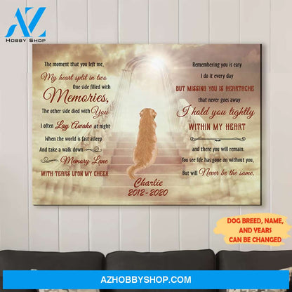 Hold You Tightly - Personalized Custom Canvas - Memorial Dog Gifts