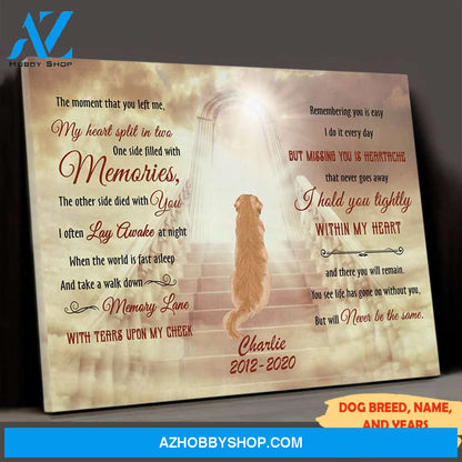 Hold You Tightly - Personalized Custom Canvas - Memorial Dog Gifts