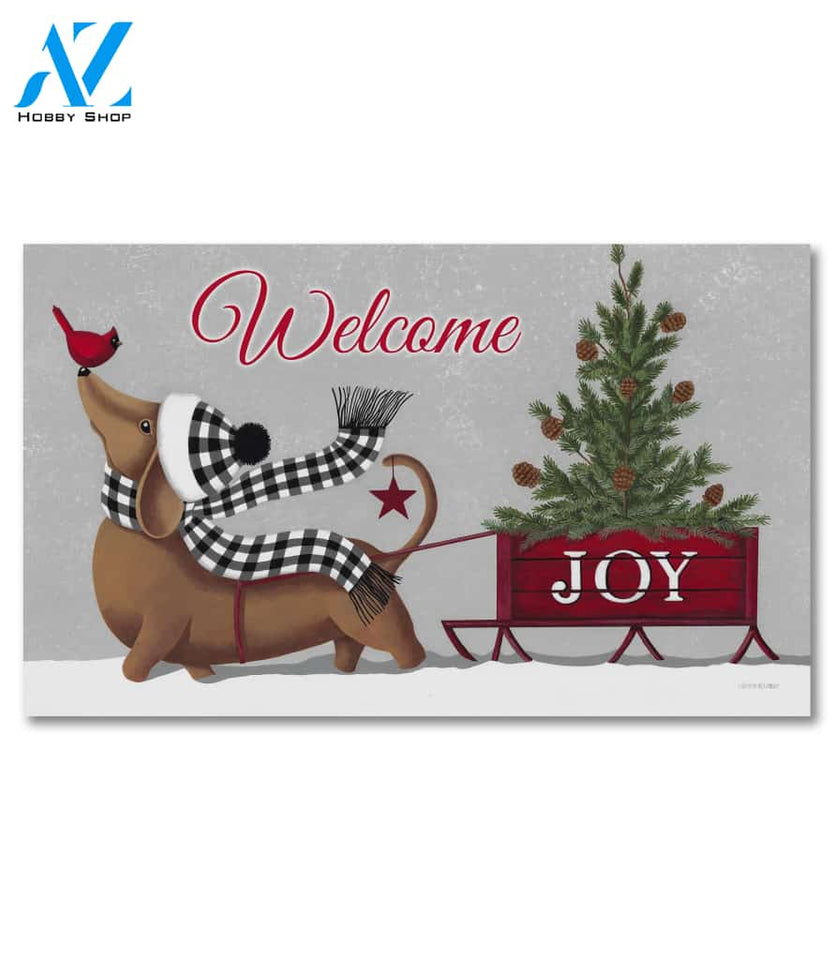 Holiday Dog Sled Dachshund Doormat - 18" x 30"