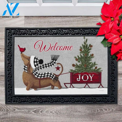 Holiday Dog Sled Dachshund Doormat - 18