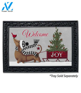 Holiday Dog Sled Dachshund Doormat - 18" x 30"