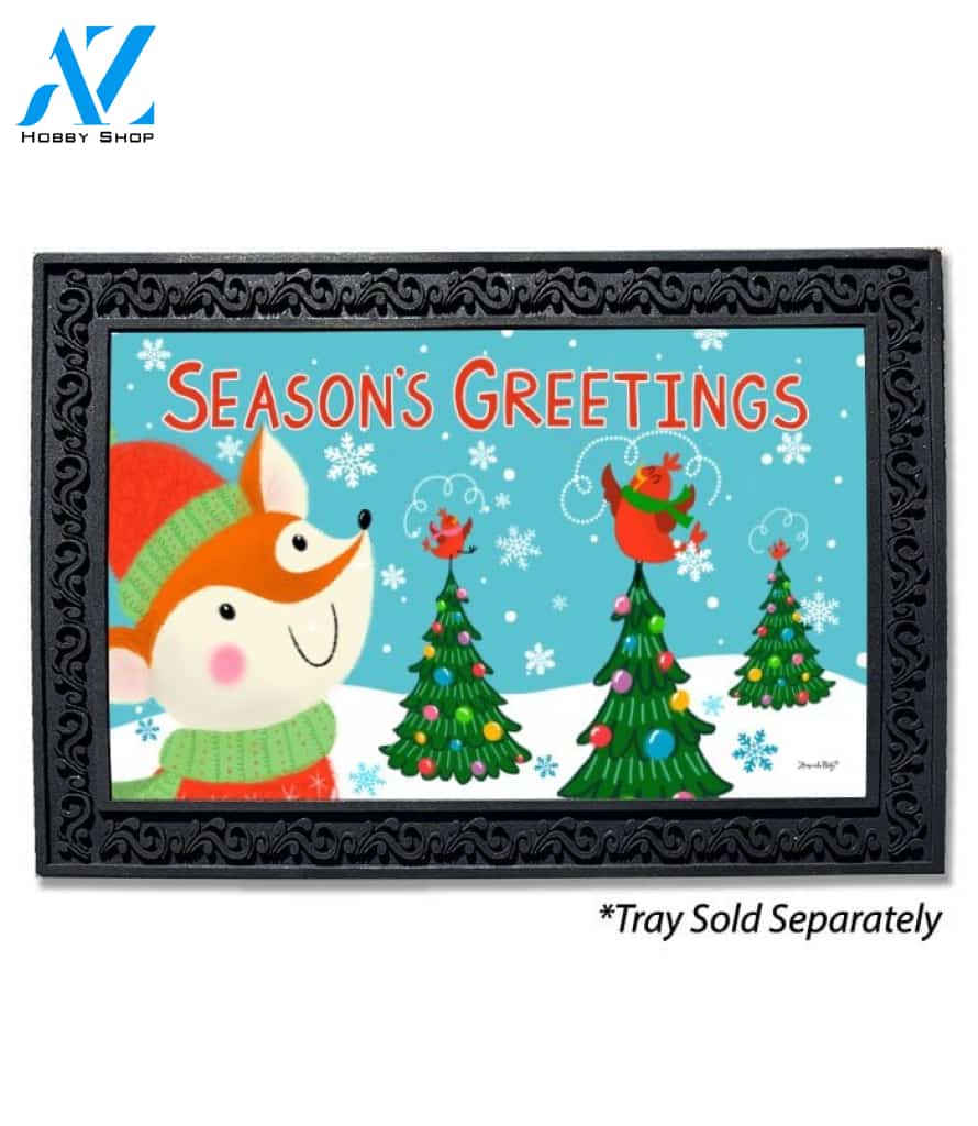Holiday Fox Doormat - 18" x 30"