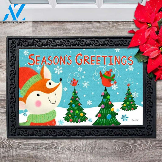 Holiday Fox Doormat - 18" x 30"