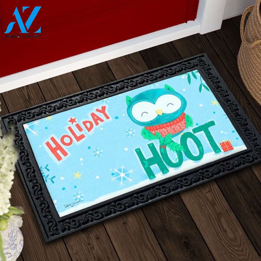 Holiday Hoot Doormat - 18" x 30"