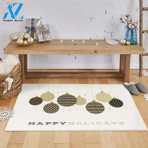 Holiday Ornaments Gold Christmas Doormat Indoor And Outdoor Mat Entrance Rug Sweet Home Decor Housewarming Gift Gift Friend Family Christmas Holiday