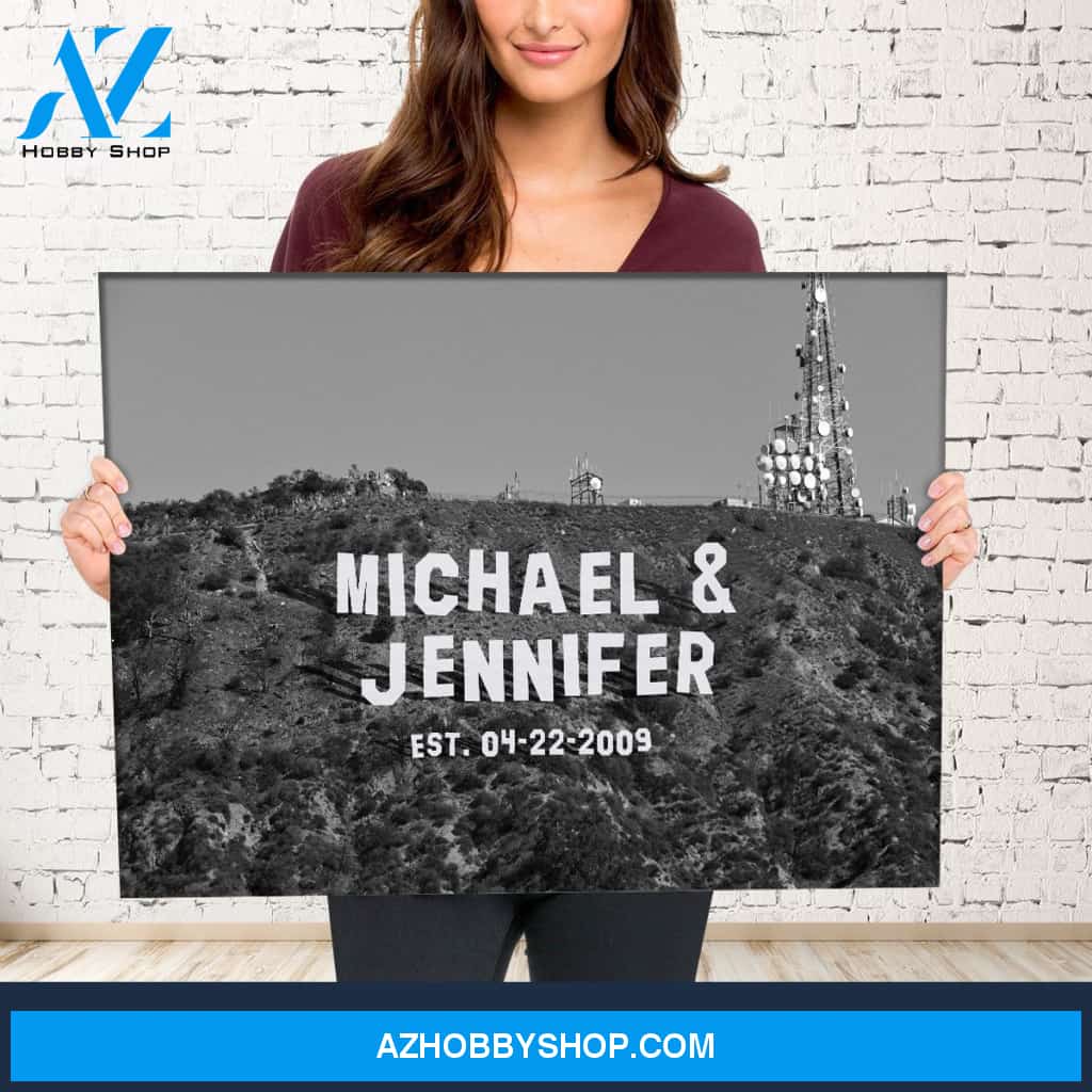 Hollywood Sign Names Premium Canvas