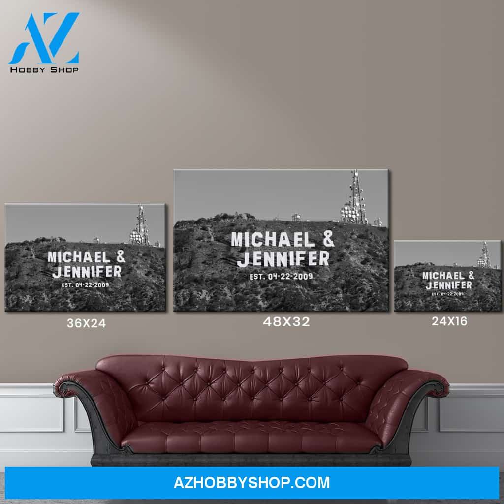 Hollywood Sign Names Premium Canvas