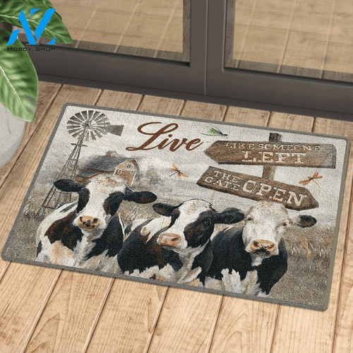 Holstein Friesian Cattle Live Like Someone Left The Gate Open Doormat Gift For Holstein Friesian Lovers Birthday Gift Home Decor Warm House Gift Welcome Mat