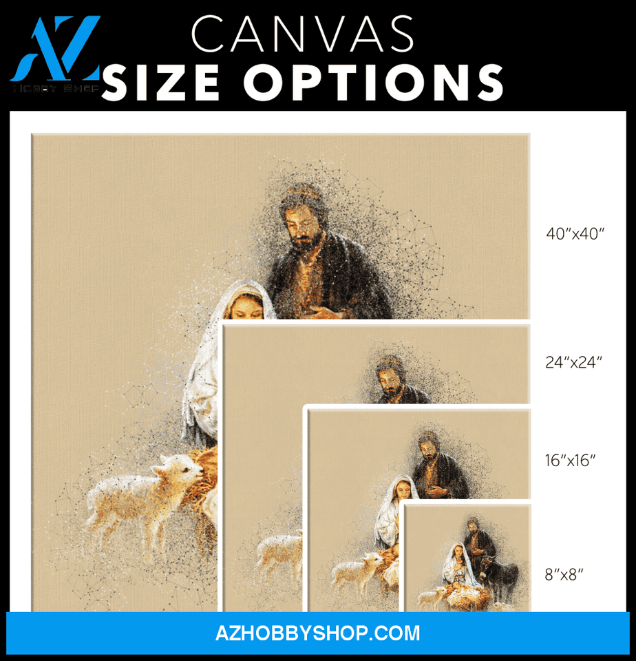 Holy Family Geometric Art Canvas
