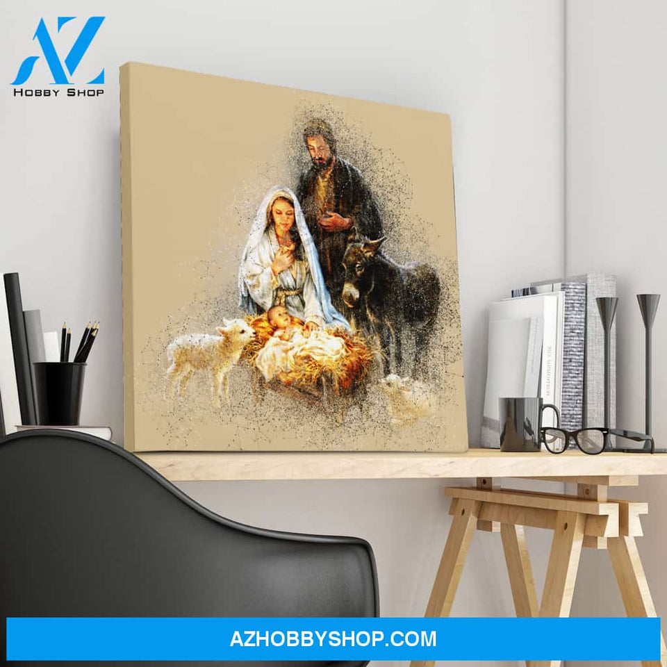 Holy Family Geometric Art Canvas