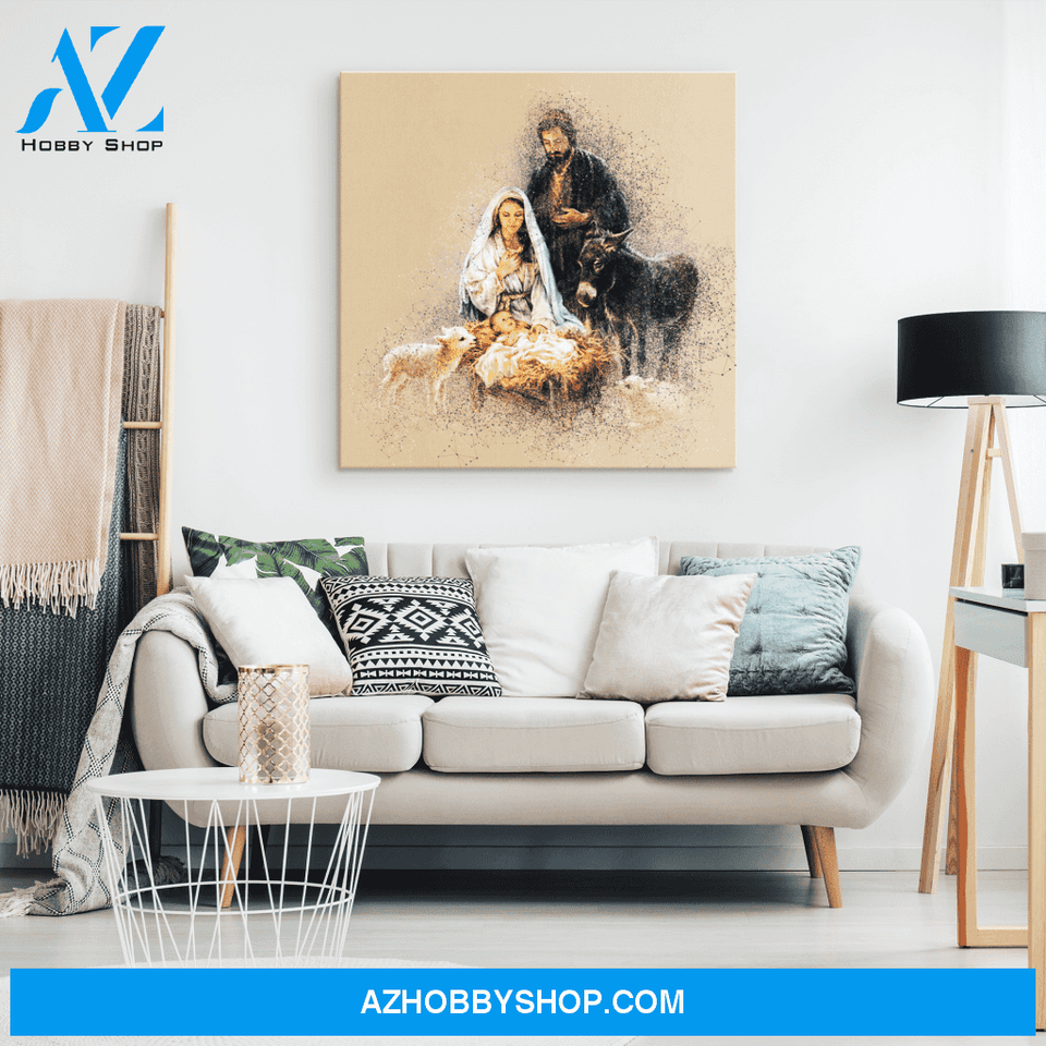 Holy Family Geometric Art Canvas
