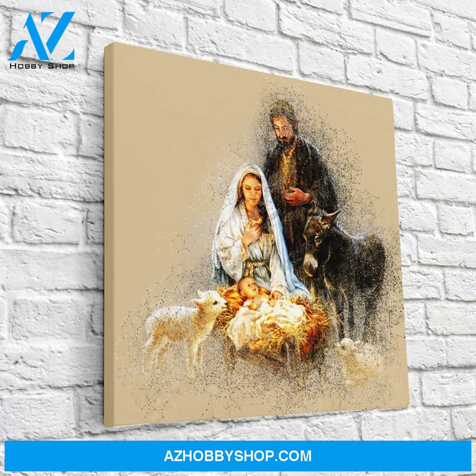 Holy Family Geometric Art Canvas
