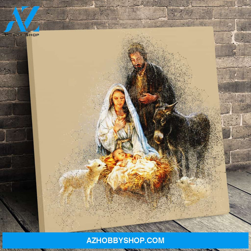 Holy Family Geometric Art Canvas
