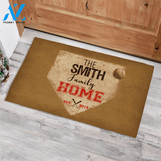 Home Doormat Customize Family Name Personalized Gift For Baseball Fans HQ