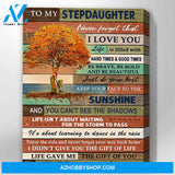 Home Family Love Canvas Gift For Stepdaughter From Stepmom