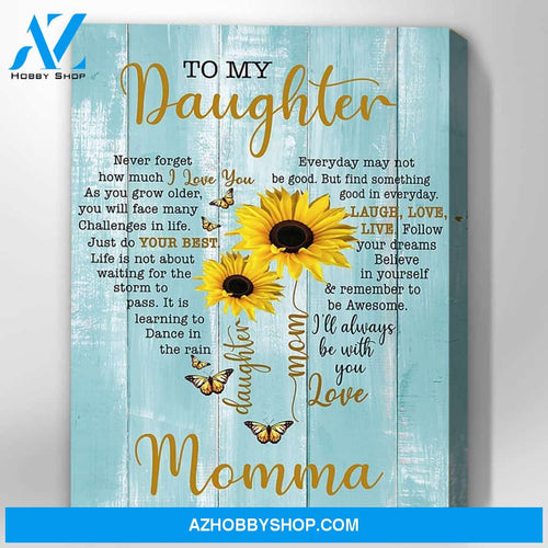 Home Family Love Wall Art - Canvas Gift From Mommy To Daughter