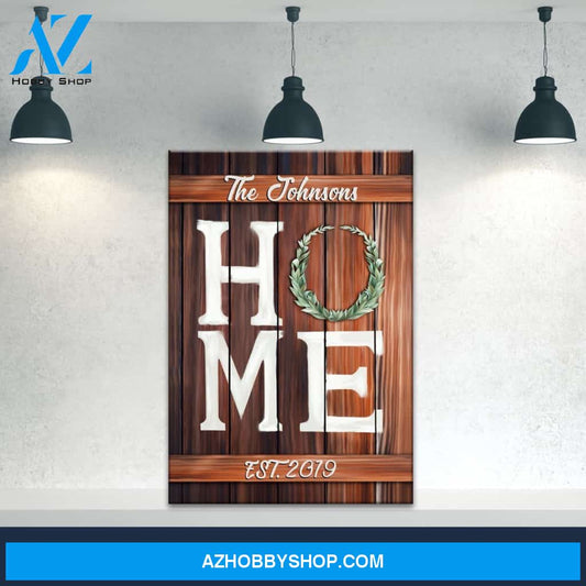 Home Family Name Premium Canvas