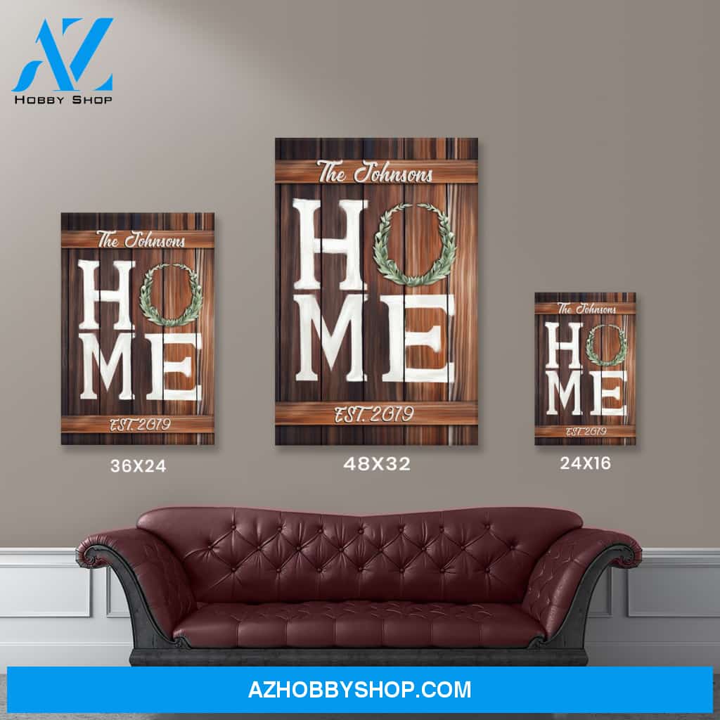 Home Family Name Premium Canvas