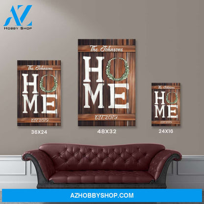 Home Family Name Premium Canvas