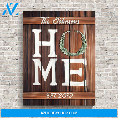 Home Family Name Premium Canvas