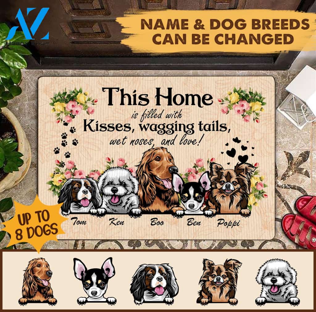 Home Filled With Dogs Personalized Doormat - DM010PS | Welcome Mat | House Warming Gift