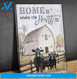Home Is Cow Wall Art Canvas