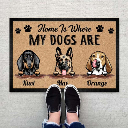 Home is Where My Dogs Are Doormat, Dog Lover Gift, Welcome Mats