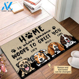 Home Is Where Someone Woofs To Greet You Personalized Doormat | Welcome Mat | House Warming Gift