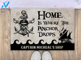 Home Is Where The Anchor Drops Personalized Doormat | Welcome Mat | House Warming Gift