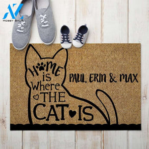 Home is where the cat is doormat, Cats doormat, Custom Cat doormat, Home is where the cat is doormat, Cat front door mat