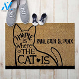 Home is where the cat is doormat, Cats doormat, Custom Cat doormat, Home is where the cat is doormat, Cat front door mat