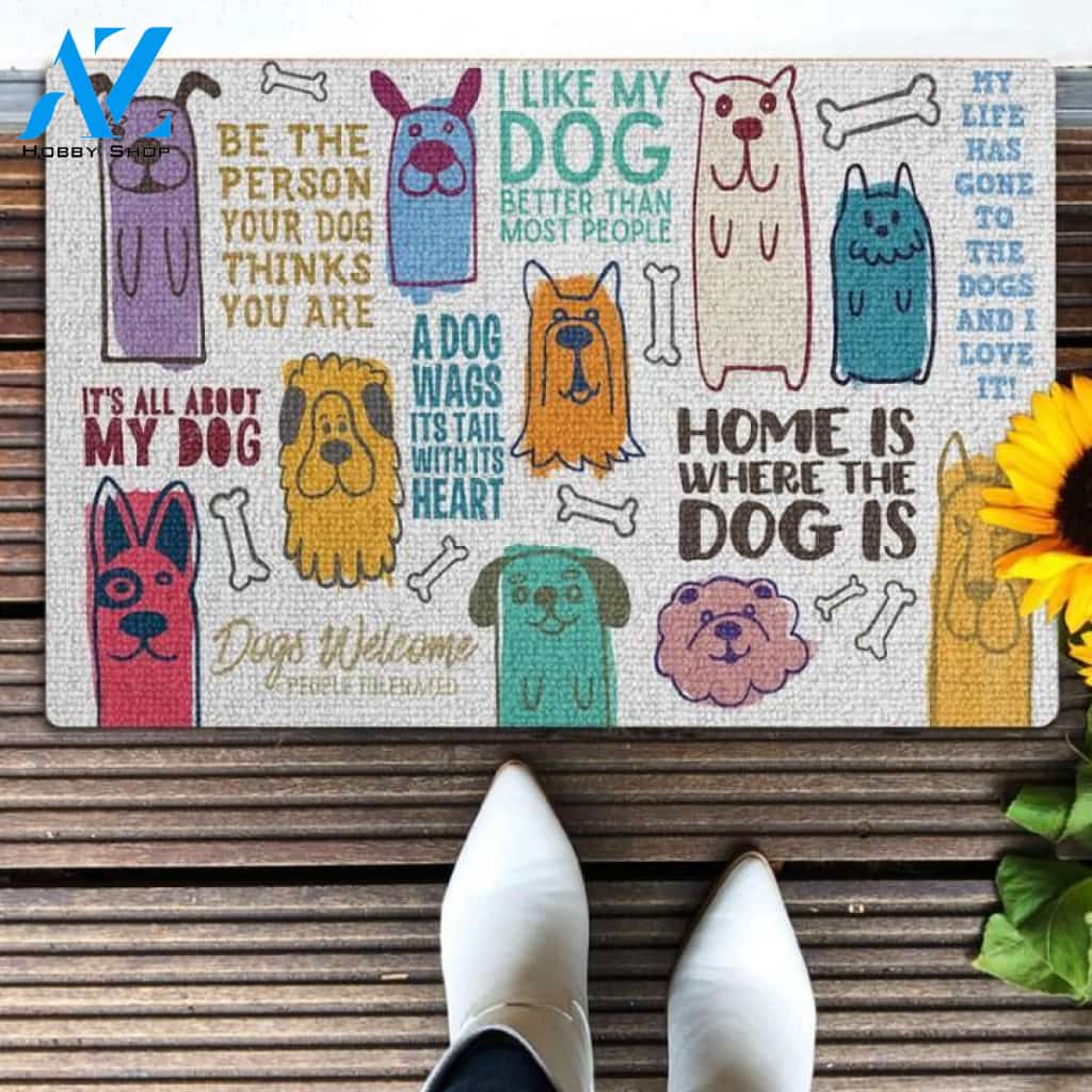 Home is where the Dog is Doormat | Welcome Mat | House Warming Gift