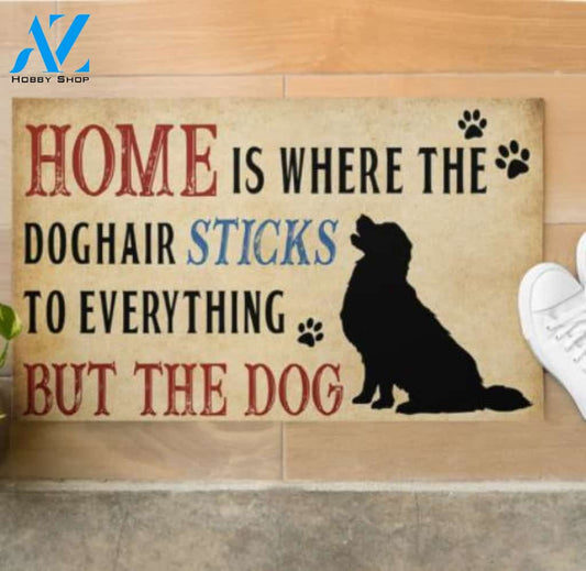 Home Is Where The Dog Hair Doormat Welcome Mat House Warming Gift Home Decor Gift for Dog Lovers Funny Doormat Gift Idea