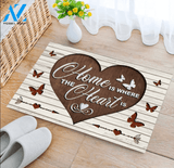 Home Is Where The Heart Is Butterfly Doormat Gift For Dog Lovers Birthday Gift Home Decor Warm House Gift Welcome Mat