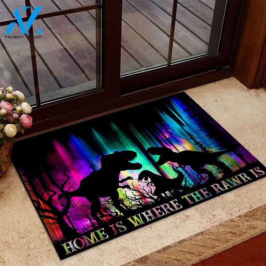 Home is Where The Rawr Is - Dinosaur Doormat