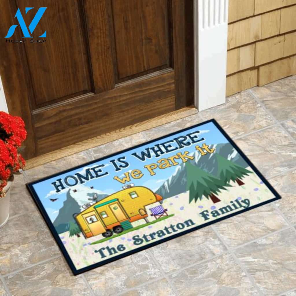 Home Is Where We Park It - Personalized Doormat