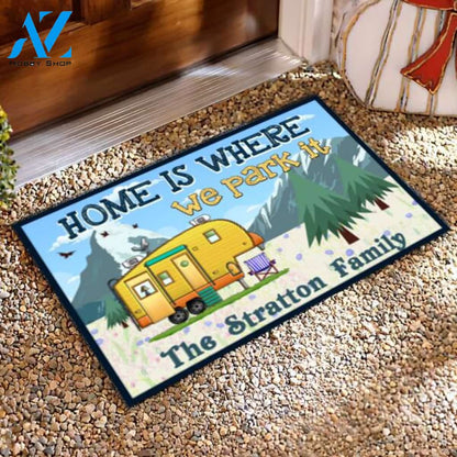 Home Is Where We Park It - Personalized Doormat