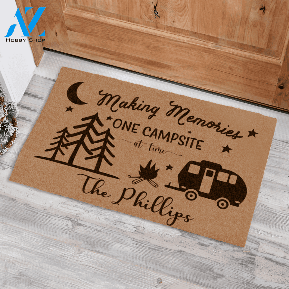 Home Is Where We Park It | You Don't Have To Be Crazy To Camp With Us We Can Train You | Welcome To Our Campsite Personalized Doormat AP06