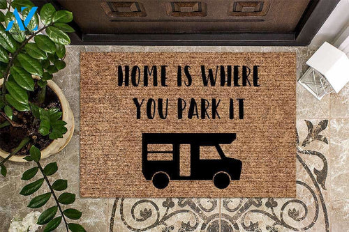 Home is Where you Park It Class C RV Camping Doormat | Welcome Mat | House Warming Gift
