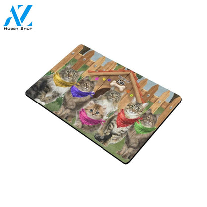 Home Of Cat Doormat, Gift For Cat lovers, Gift For Friend Family Home Decor Warm House Gift Welcome Mat