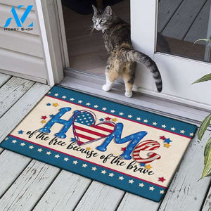 Home Of The Free Because Of The Brave 4th Of July Doormat, Patriotic Doormat, Freedom Doormat Welcome Mat House Warming Gift Home Decor Funny Doormat Gift Idea