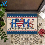 Home Of The Free Because Of The Brave 4th Of July Doormat, Patriotic Doormat, Freedom Doormat Welcome Mat House Warming Gift Home Decor Funny Doormat Gift Idea