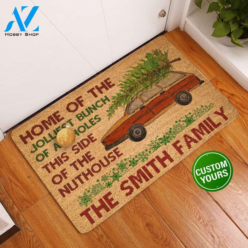 Home Of The Jolliest Brunch Personalized Coir Pattern All Gates All Over Printing Doormat | Welcome Mat | House Warming Gift