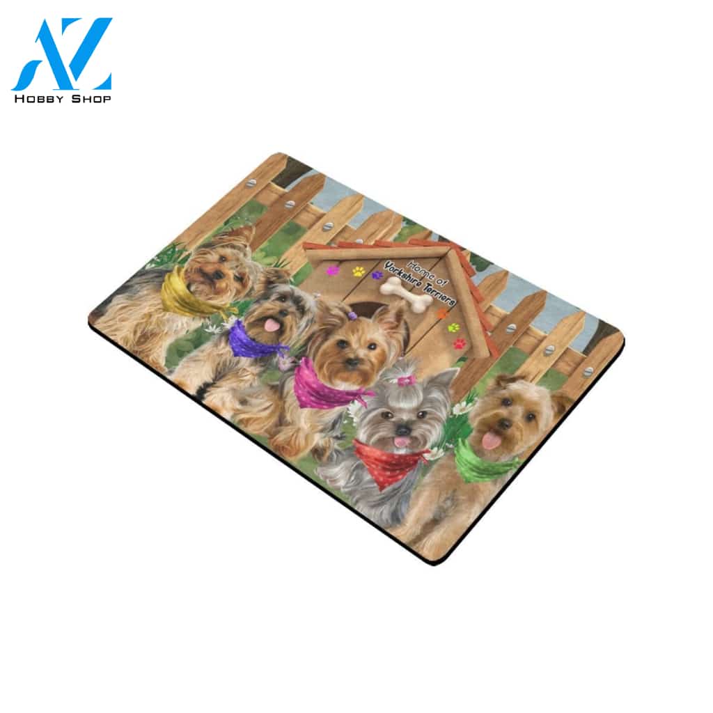 Home Of Yorkshire Terrier Doormat, Gift For Yorkshire Terrier Dog lovers, Gift For Friend Family Home Decor Warm House Gift Welcome Mat