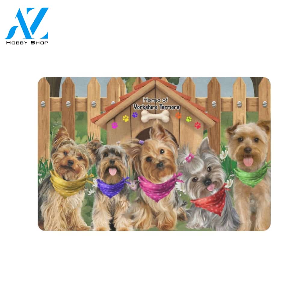 Home Of Yorkshire Terrier Doormat, Gift For Yorkshire Terrier Dog lovers, Gift For Friend Family Home Decor Warm House Gift Welcome Mat