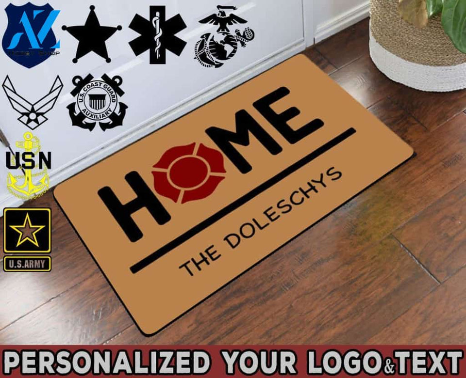 Home Personalized Your Logo & Your Family Text Doormat 23.6" x 15.7" | Welcome Mat | House Warming Gift