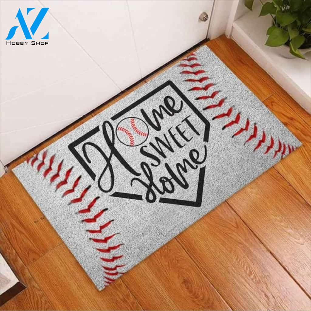 Home Sweet Home Baseball Doormat Welcome Mat Housewarming Gift Home Decor Funny Doormat Gift For Baseball Player Gift For Baseball Lovers