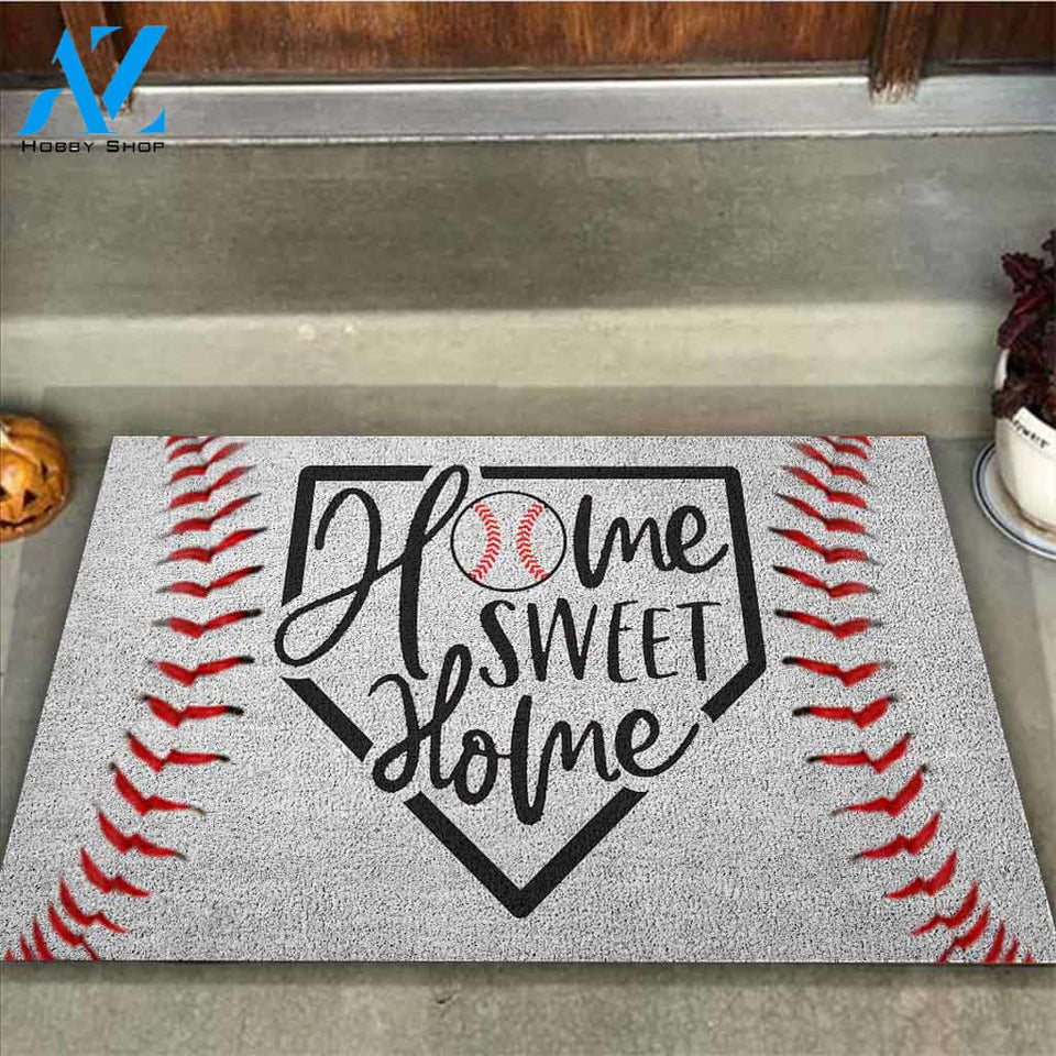 Home Sweet Home - Baseball Coir Pattern Print Doormat