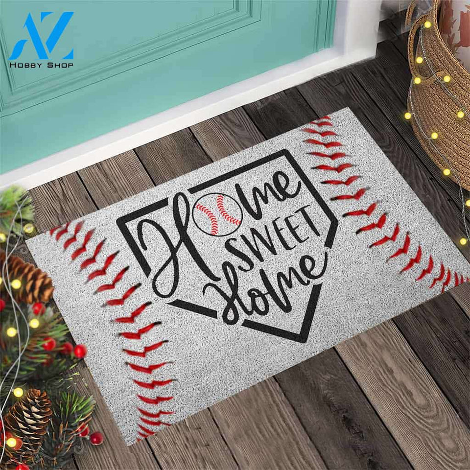 Home Sweet Home - Baseball Coir Pattern Print Doormat