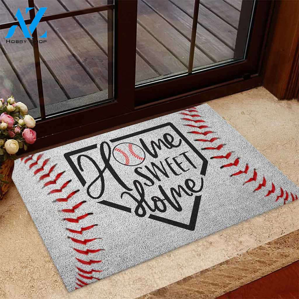 Home Sweet Home - Baseball Coir Pattern Print Doormat
